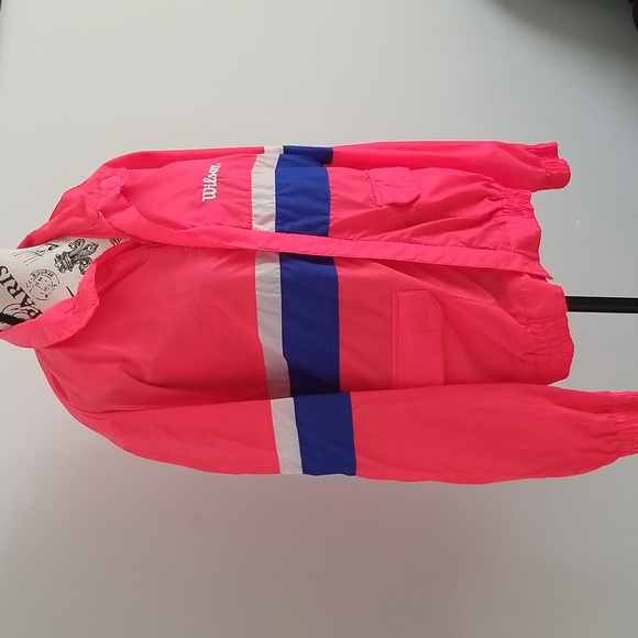 🍭🎾 Wilson neon pink vintage windbreaker - Picture 2 of 5